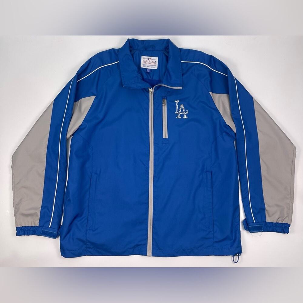 G III Sports by Carl Banks LA Dodgers Blue Full Zip Windbreaker Jacket Size L - Picture 2 of 10